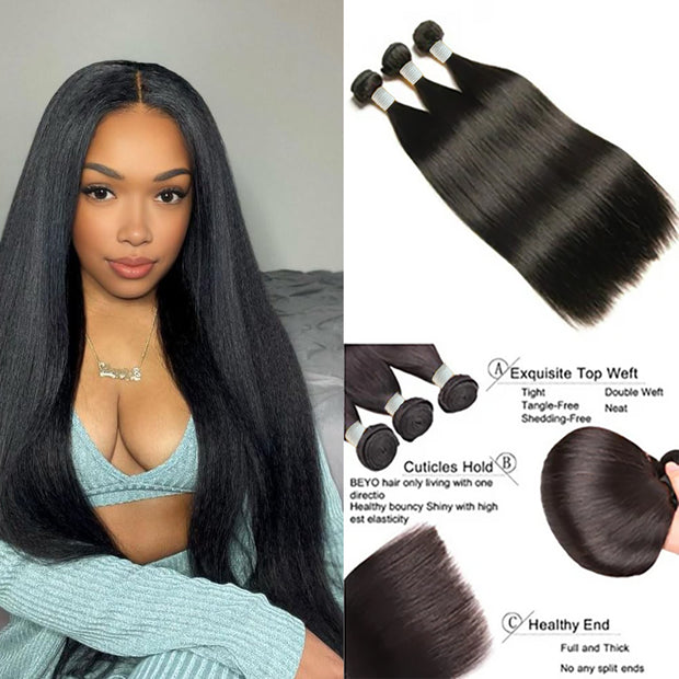 Black Friday Sale: Straight 100% Affordable India 10"12"14" 3 Bundles Human Hair