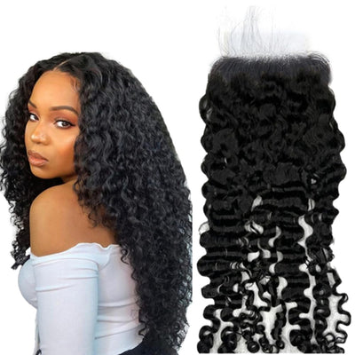 5x5HD Lace Closure Burmese Curl Natural Color Human Hair