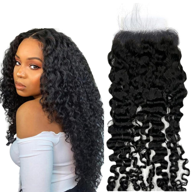 5x5HD Lace Closure Burmese Curl Natural Color Human Hair