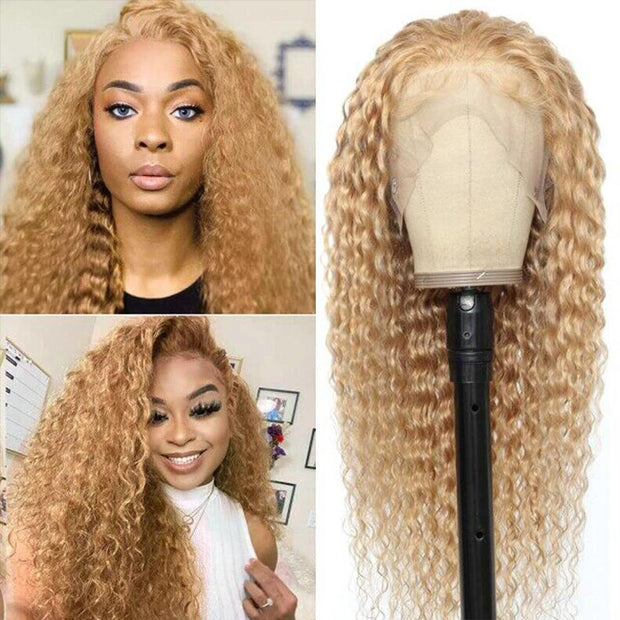 5X5HD Honey Blonde #27 Wig HD Lace closure wig 100 Human Hair Straight Body Wave Deep Wave