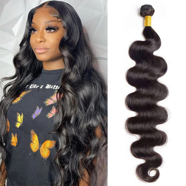 Single Drawn Full End Unprocessed Body Wave INDIAN RAW Hair Black