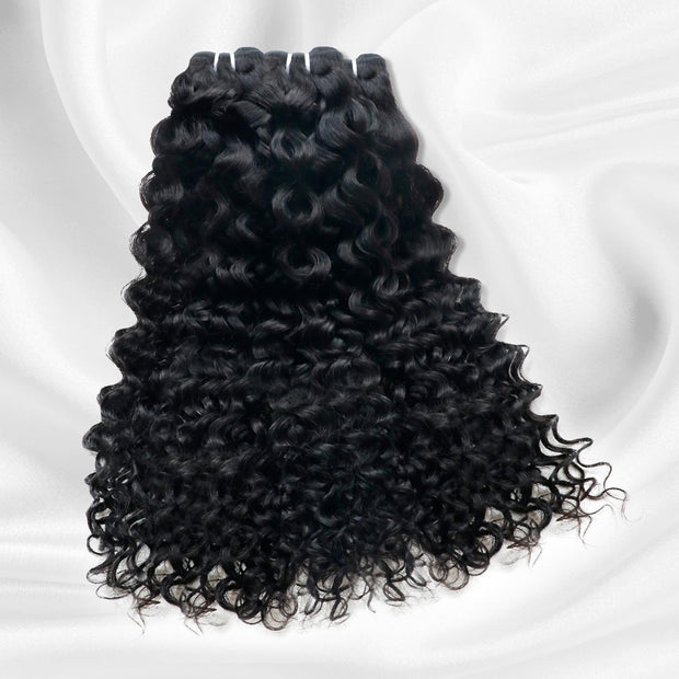 Double Drawn Bermese Curly Full End Unprocessed 100% Human Hair Natural Color