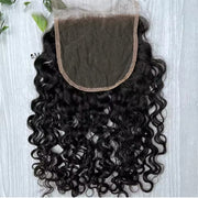 5x5 Transparent Lace Burmese Curl Lace Closure Brazilian Virgin Human Hair