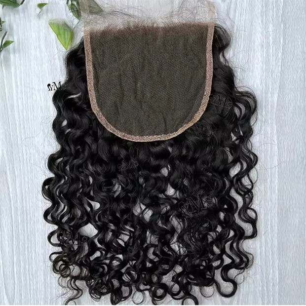 5x5 Transparent Lace Burmese Curl Lace Closure Brazilian Virgin Human Hair