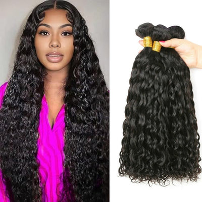 Affordable Hair Water Wave  black 1B color 1 bundle hair extension 100% human Hair