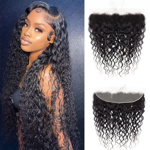 13x4 Transparent Lace Frontal Natural Wave Bleached Knots Brazilian Hair
