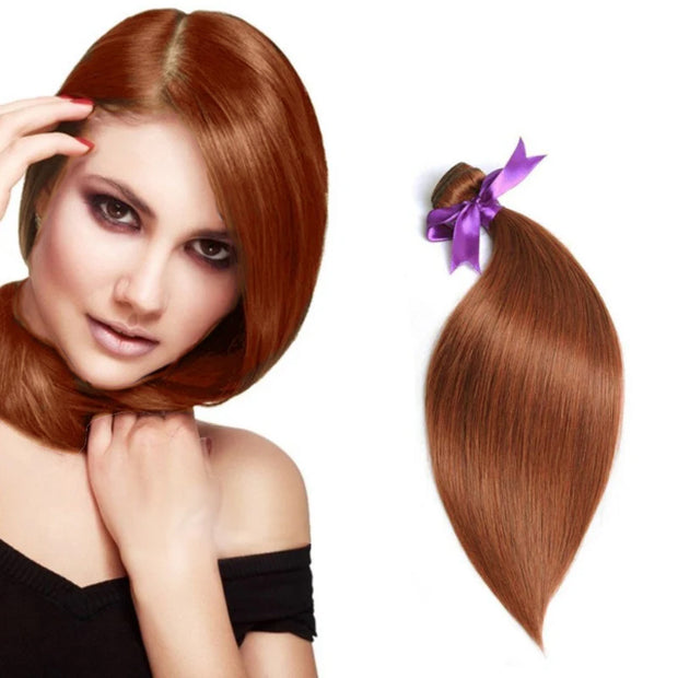 100% Auburn Straight Human Hair