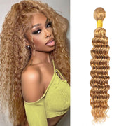 Deep Wave Honey Blonde Unprocessed Brazilian Human Virgin Hair