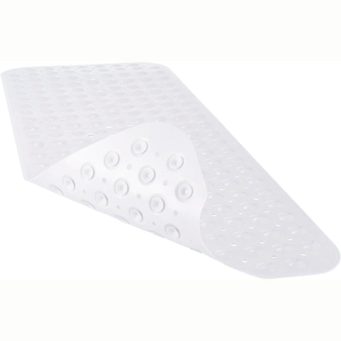 40 x 16 Inches Non-Slip Shower Bath Tub Mat With Suction Cups And Drain Holes, Beige