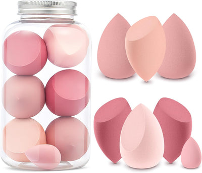 Makeup Sponge, 8 Pcs Beauty Makeup Sponge Blender, Mini Blender Sponges for Liquid, Creams, Powders (Pink)