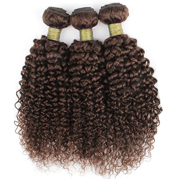 Medium Brown (#4)Jerry Curly 100% Human Hair