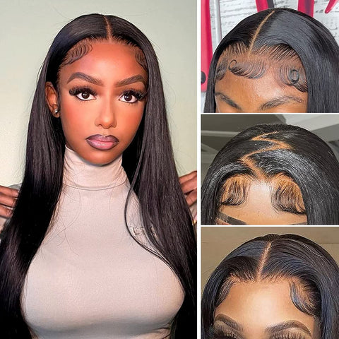 5x5 Lace wIG Wear and Go Glueless Pre-Cut Lace Closure wig Natural Color 100 Virgin Human Wig 5 styles
