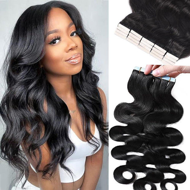 Tape-in Premium Human Hair Natural Color Body Wave - 20Pcs/Pack