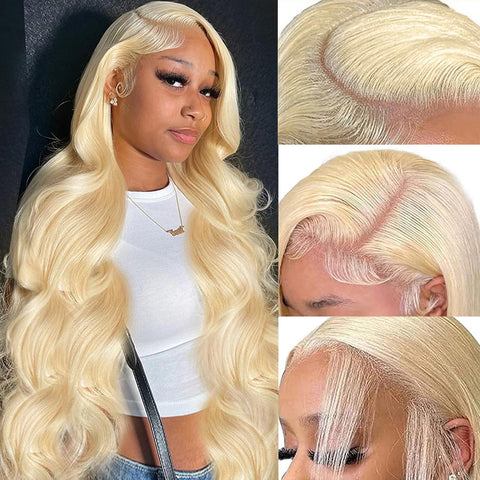 13x6HD Lace Wig Blonde 613 Body Wave 180% High Quality Human Hair