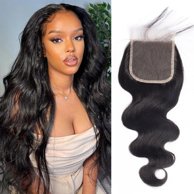 4x4HD Lace Closure Body Wave Human Hair 100% Unprocessed Brazilian Virgin Hair Free Part