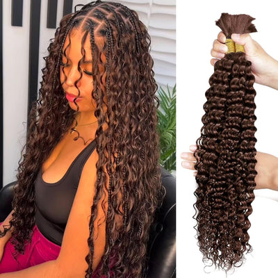 Human Braiding Hair #2 Color Bulk Mink Hair 100g/bundle 20"-22" inch