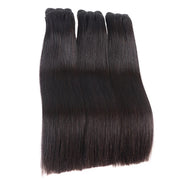 Single Drawn Full End Unprocessed Straight INDIAN RAW Hair Black