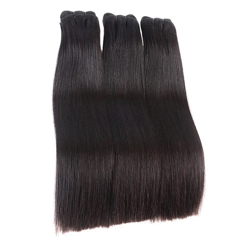 Single Drawn Full End Unprocessed Straight INDIAN RAW Hair Black