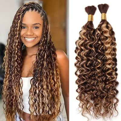 Human Braiding Hair Water Wave 2 bundle 100g Color 4P27