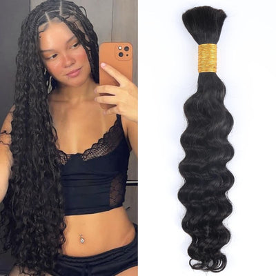Natural color Human BOHO Braiding Hair Loose Deep Bulk hair Best Quality Mink hair extensions 100g/bundle