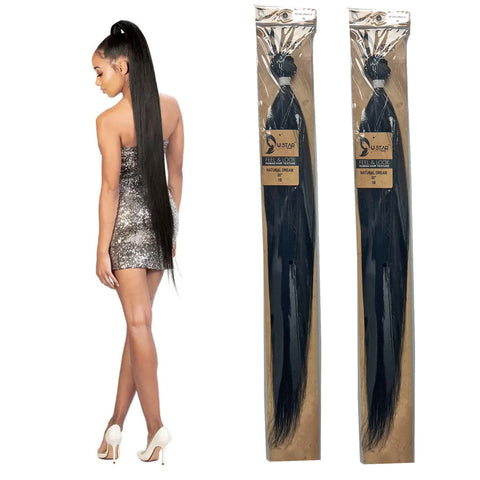 Ustar Dream Bundle 30 inches Color 1B for Ponytail Quick Weave Top Quality Fibers FEEL & LOOK HUMNA HAIR