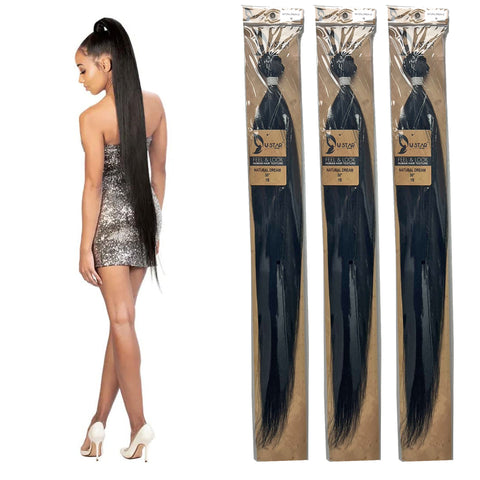 Ustar Dream Bundle 30 inches Color 1B for Ponytail Quick Weave Top Quality Fibers FEEL & LOOK HUMNA HAIR