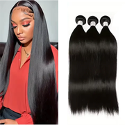Ustar Brazilian Straight Virgin Human Hair Bundles Basic 1B 12 Inch Weave Extensions Natural Black
