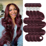 Ustar 99J Busic Burgundy Body Wave Human Hair 16 18 20 22 24 26 28 30 Inch Brazilian Virgin Hair Weave Extensions for Women
