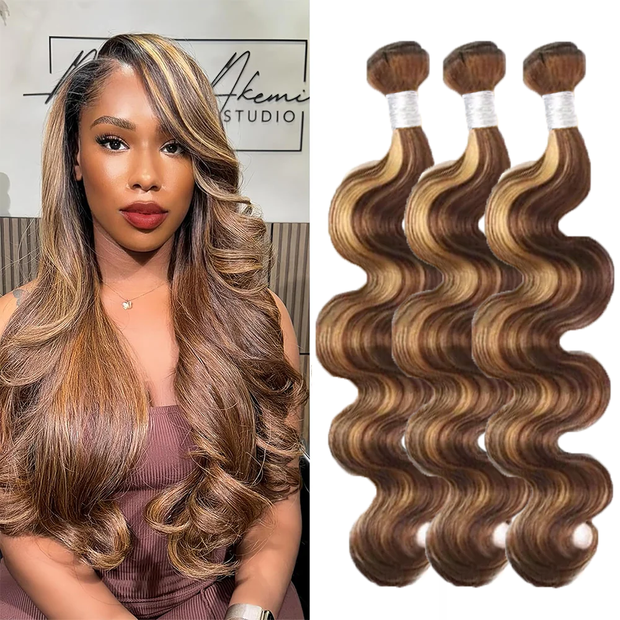USTAR Brazilian Chocolate Brown Basics Color 4P27 Virgin Body Wave Human Hair 16 18 20 22 24 26 28 30 Inch 1 3 4 Bundles for Women