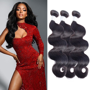 USTAR BEAUTY Body Wave Human Hair 1B 12 14 16 18 20 22 24 26 28 30 in Double Weft Basics Color for Women