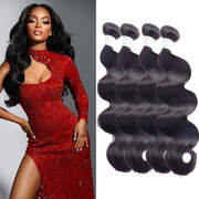 USTAR BEAUTY Body Wave Human Hair 1B 12 14 16 18 20 22 24 26 28 30 in Double Weft Basics Color for Women