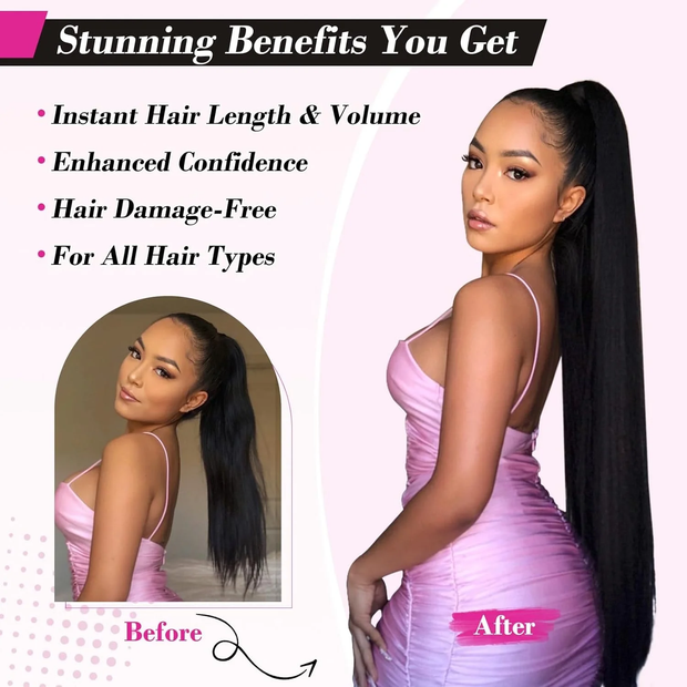 Ustar Dream Bundle 30 inches Color 1B for Ponytail Quick Weave Quality Fibers FEEL & LOOK HUMNA HAIR