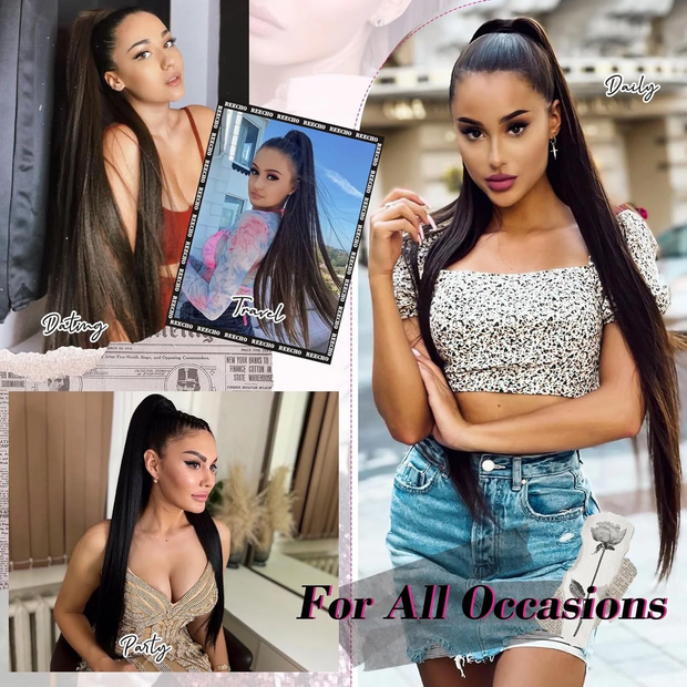Ustar Dream Bundle 30 inches Color 1B for Ponytail Quick Weave Quality Fibers FEEL & LOOK HUMNA HAIR