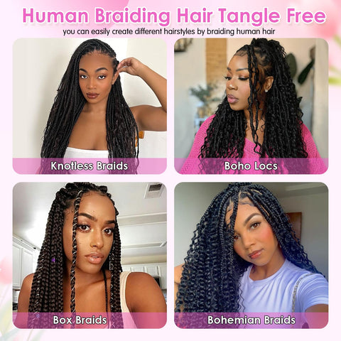 Ustar Basics Color Natural Black Human Braiding Hair deep Wave Bulk 100 human Mink Hair 100g/bundle 18-22 inch