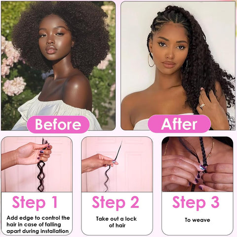 Ustar Basics Color Natural Black Human Braiding Hair deep Wave Bulk 100 human Mink Hair 100g/bundle 18-22 inch