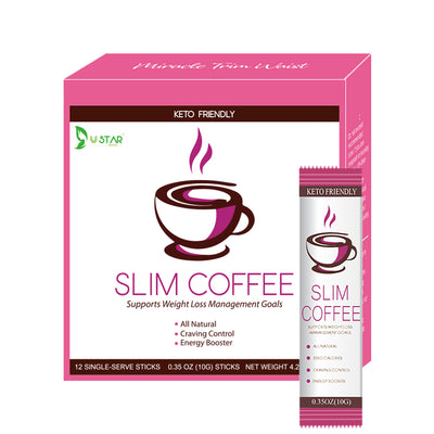 Keto Friendly Slim Coffee Chocolate-Flavored Instant Coffee Packets for Skinny Diet & Metabolism Support  12 Sticks 10g/stick Free shipping