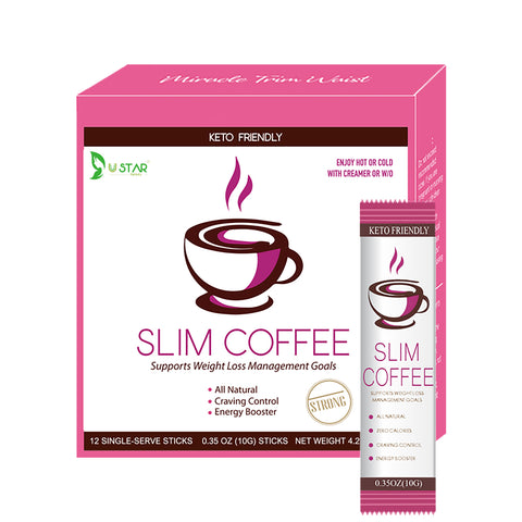 Keto Friendly Slim Coffee Chocolate-Flavored Instant Coffee Packets for Skinny Diet & Metabolism Support  12 Sticks 10g/stick Free shipping