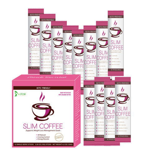 Keto Friendly Slim Coffee Chocolate-Flavored Instant Coffee Packets for Skinny Diet & Metabolism Support  12 Sticks 10g/stick Free shipping