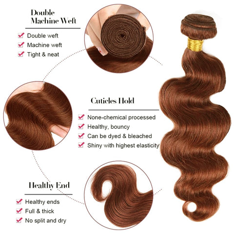100% Auburn Body Wave Human Hair