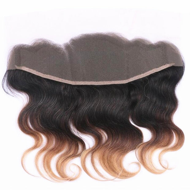 13x4 Lace Frontal 1B/4/27 Body Wave Unprocessed 100% Human Hair Lace Frontal