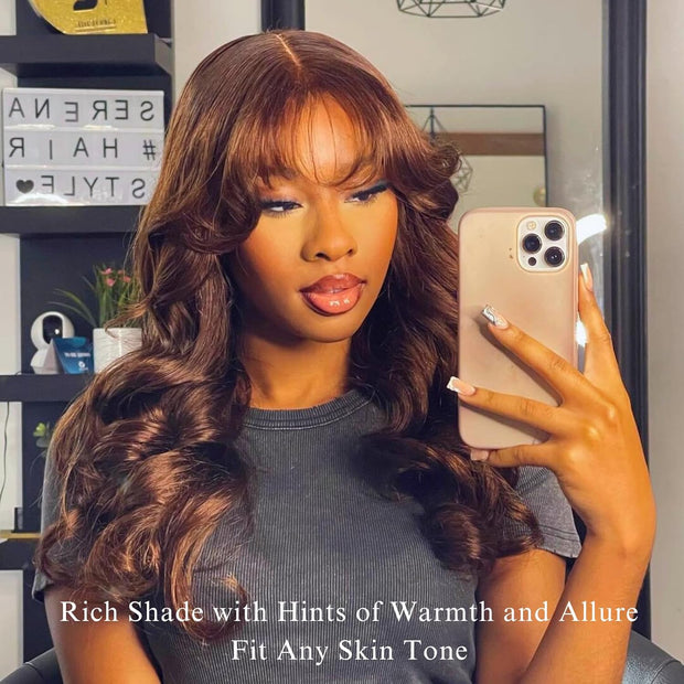 13x4 Lace Frontal Mudium Brown(#4) Body Wave Unprocessed 100% Human Hair Lace Frontal