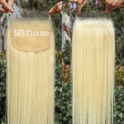 5X5  HD Lace Closure 613 Blonde Human Hair Straight