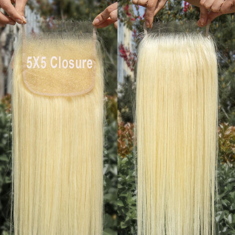 5X5  HD Lace Closure 613 Blonde Human Hair Straight