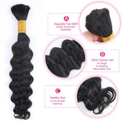 Natural color Human BOHO Braiding Hair Loose Deep Bulk hair Best Quality Mink hair extensions 100g/bundle