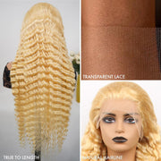 HD Lace 13x4 Frontal Wig Color Blonde(613) Deep Wave High Quality Human Hair Wig