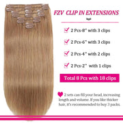 High Quality Clip In Honey Blonde (27#) Straight Hair Extensions 100% Human Hair
