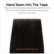Invisible Tape-in  Human Hair Extensions Natural Color Straight - 20Pcs/Pack