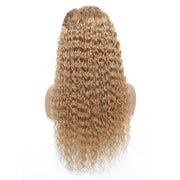 5X5HD Deep Wave COLOR #27 Wig HD Lace closure wig 200 density 100 remy Human Hair Honey Blonde