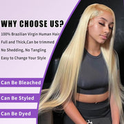Premium 613 Gloden Blonde  Hair Straight Unprocessed 100 Human Hair Ash Blonde Color
