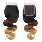 4X4 Lace Closure Body Wave Ombre (1B427) 100% Human Hair Closure